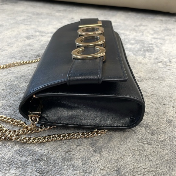 Michael Kors Bellamie Black Leather Cool Embellished Leather Bag Chain Crossbody - Picture 7 of 17